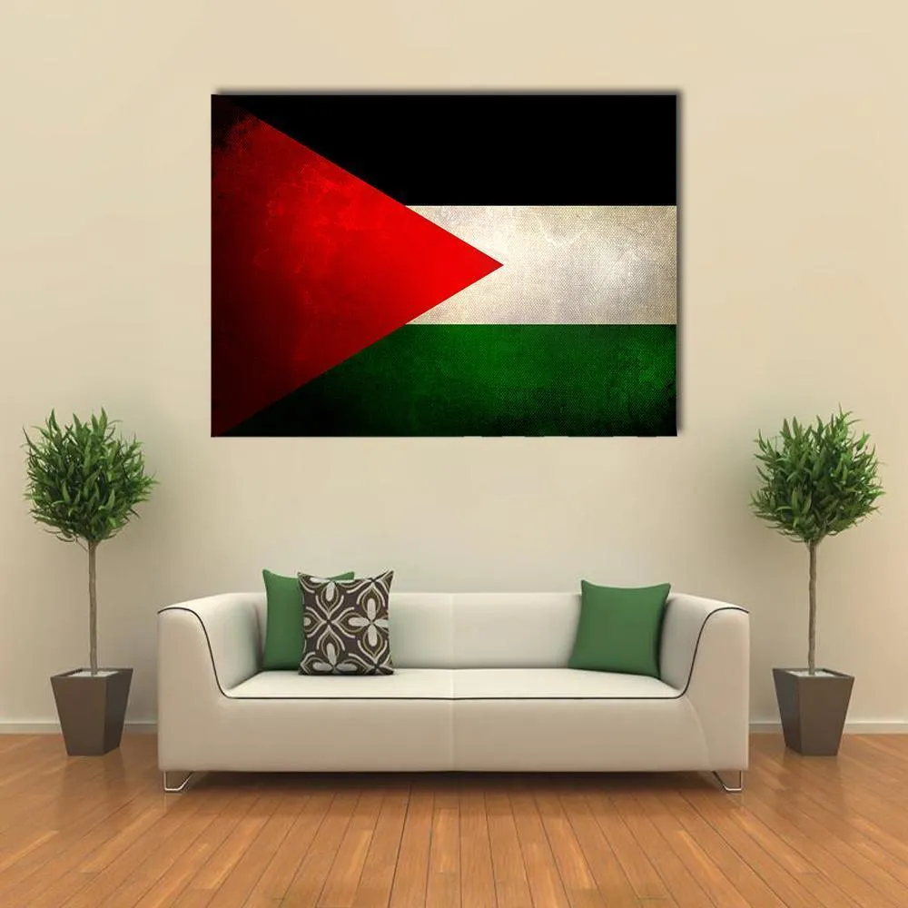 Grunge Palestine Flag Canvas Wall Art