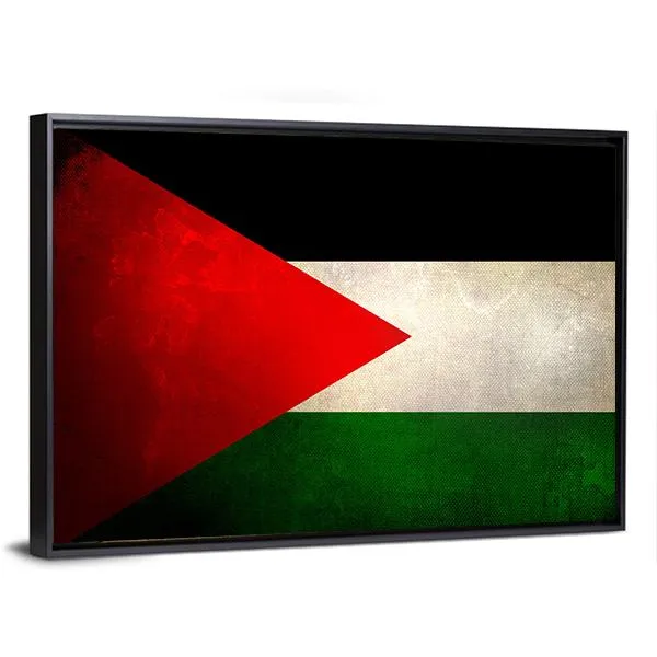 Grunge Palestine Flag Canvas Wall Art