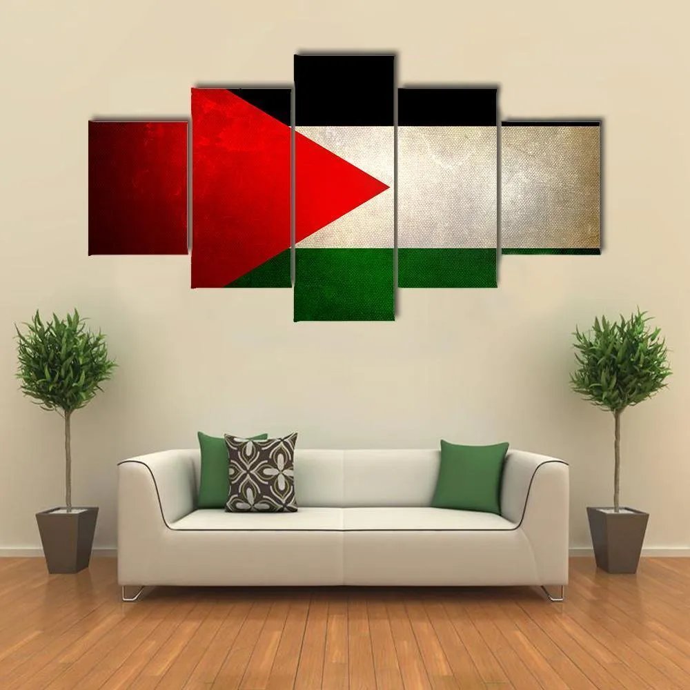 Grunge Palestine Flag Canvas Wall Art