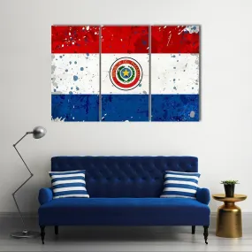 Grunge Paraguay Flag Canvas Wall Art