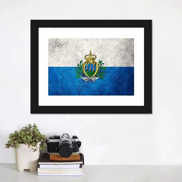 Grunge San Marino Flag Canvas Wall Art