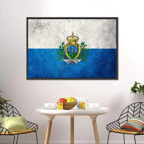 Grunge San Marino Flag Canvas Wall Art