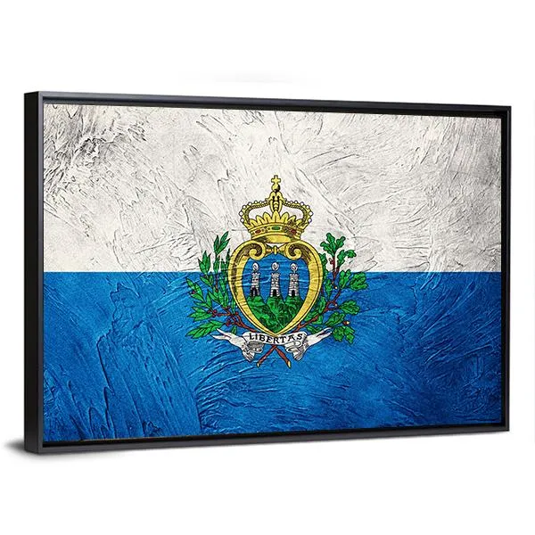 Grunge San Marino Flag Canvas Wall Art