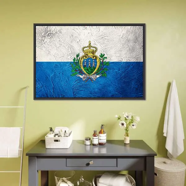 Grunge San Marino Flag Canvas Wall Art