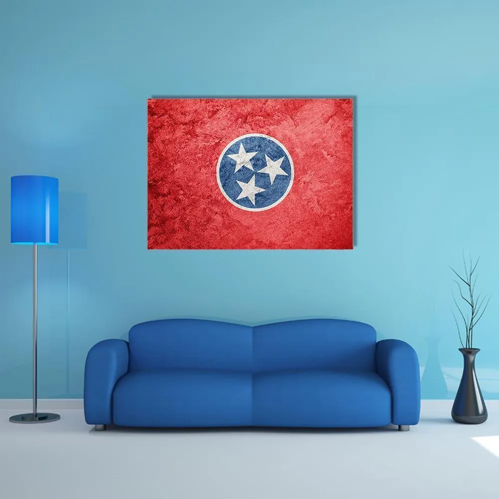 Grunge Tennessee Flag Canvas Wall Art