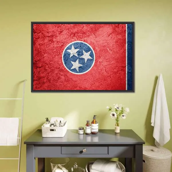 Grunge Tennessee Flag Canvas Wall Art