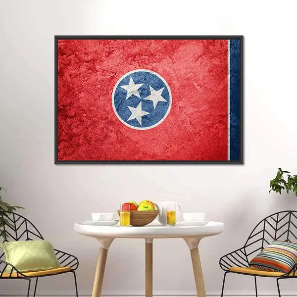 Grunge Tennessee Flag Canvas Wall Art