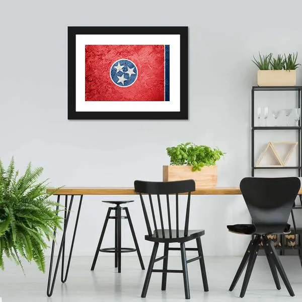 Grunge Tennessee Flag Canvas Wall Art