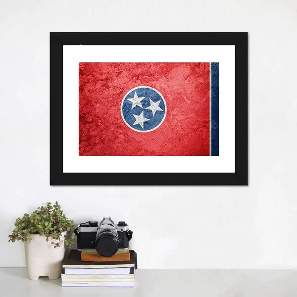 Grunge Tennessee Flag Canvas Wall Art