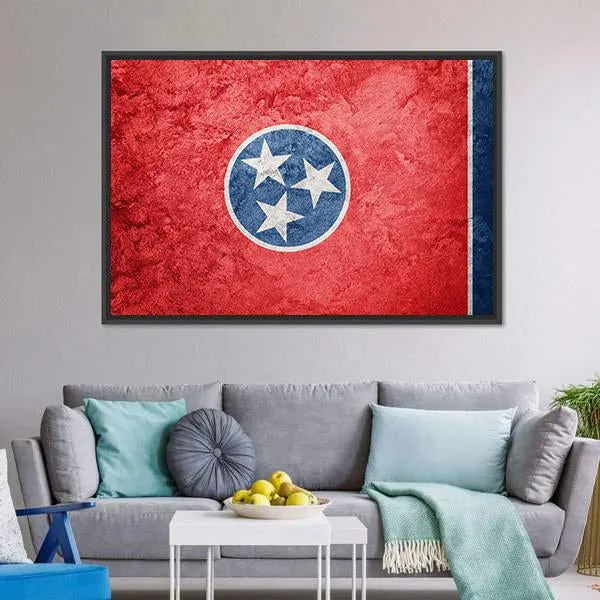 Grunge Tennessee Flag Canvas Wall Art