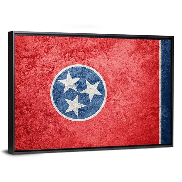 Grunge Tennessee Flag Canvas Wall Art