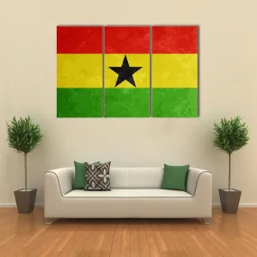 Grunge Textured Flag Of Ghana Canvas Wall Art