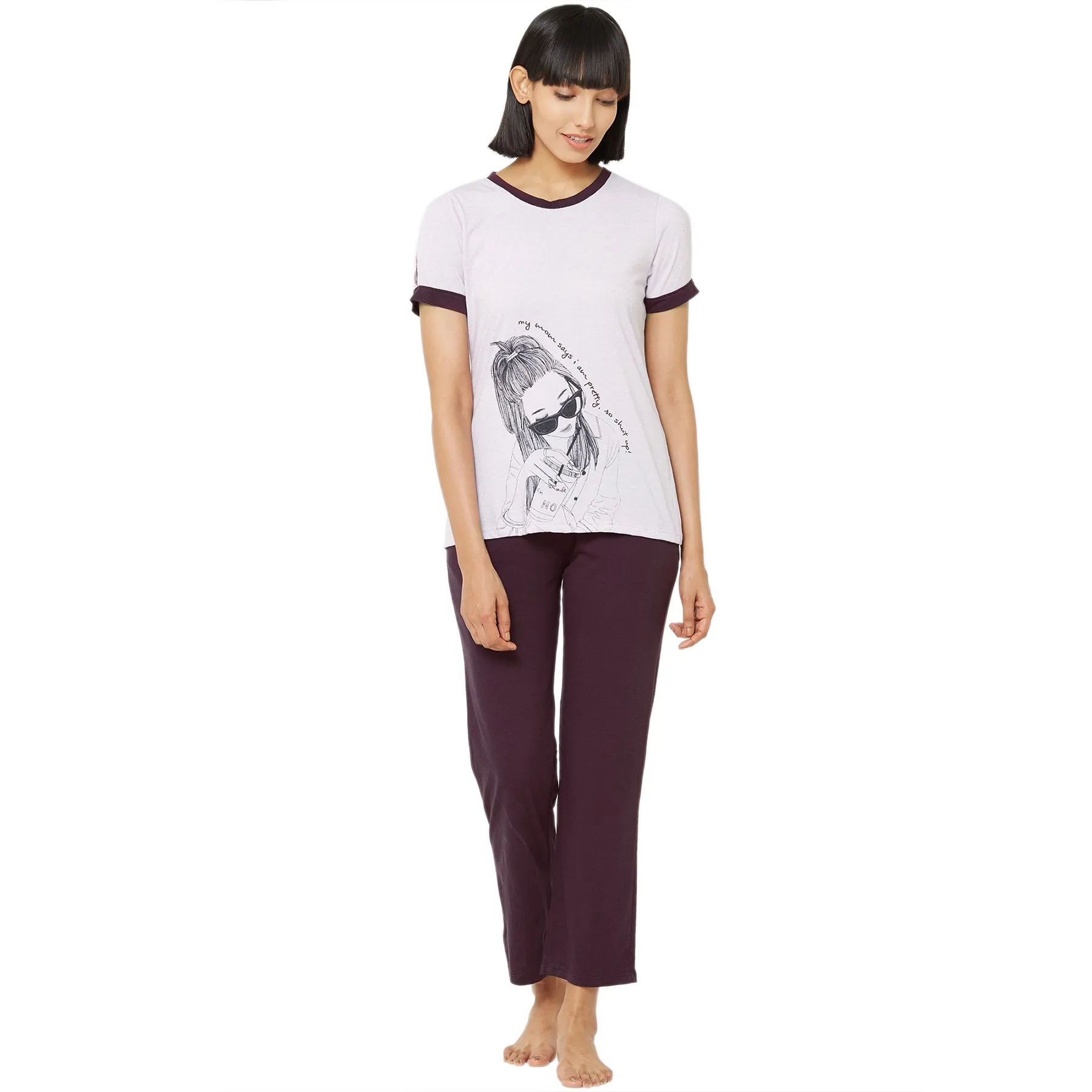 Half Sleeve Top with Pyjama Set NT-110