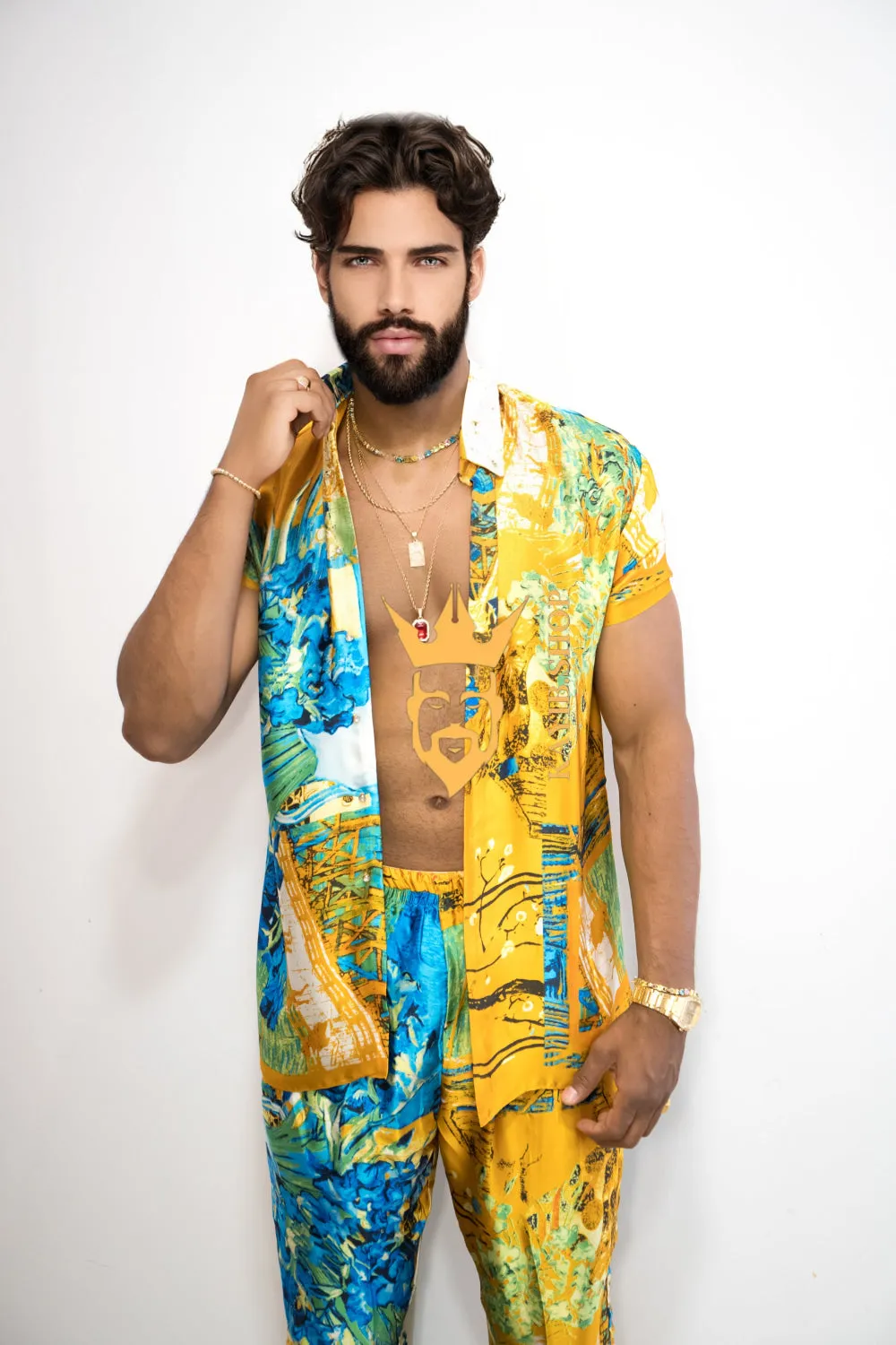 Handmade Outfits: Boho Men's Luxury Silk Set