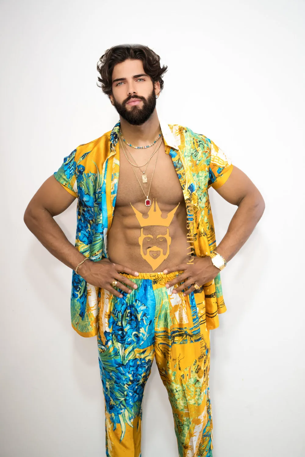 Handmade Outfits: Boho Men's Luxury Silk Set