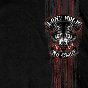 Hot Leathers GMD1343 'Jumbo Lone Wolf, No Club' Black Men's Black