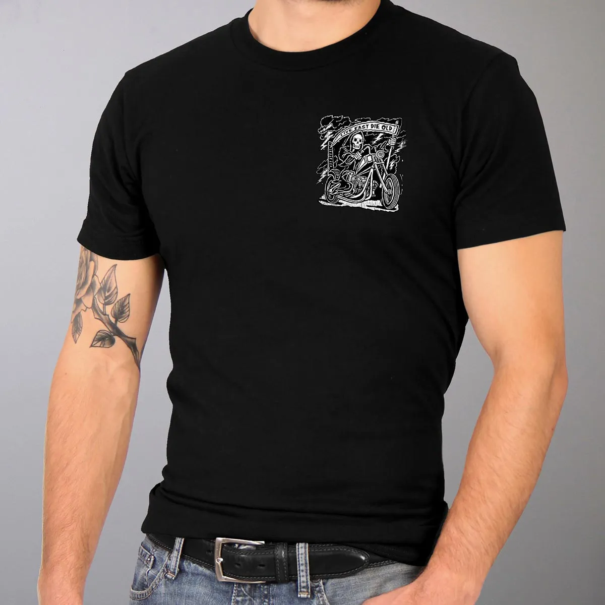 Hot Leathers GMD1484 Men's Black 'Reaper' T-Shirt