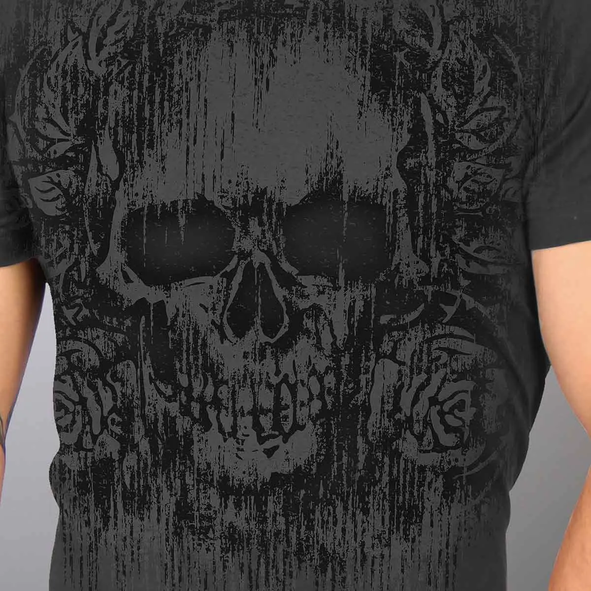 Hot Leathers GMS1478 Men's Heather Gray 'Grave Rub' T-Shirt