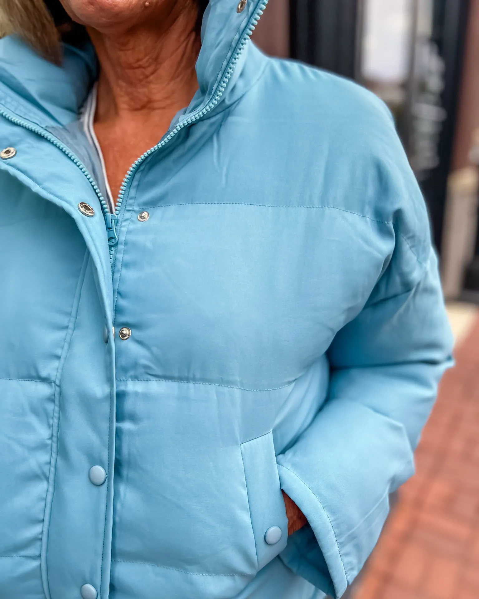 Ice Blue Puffer Coat