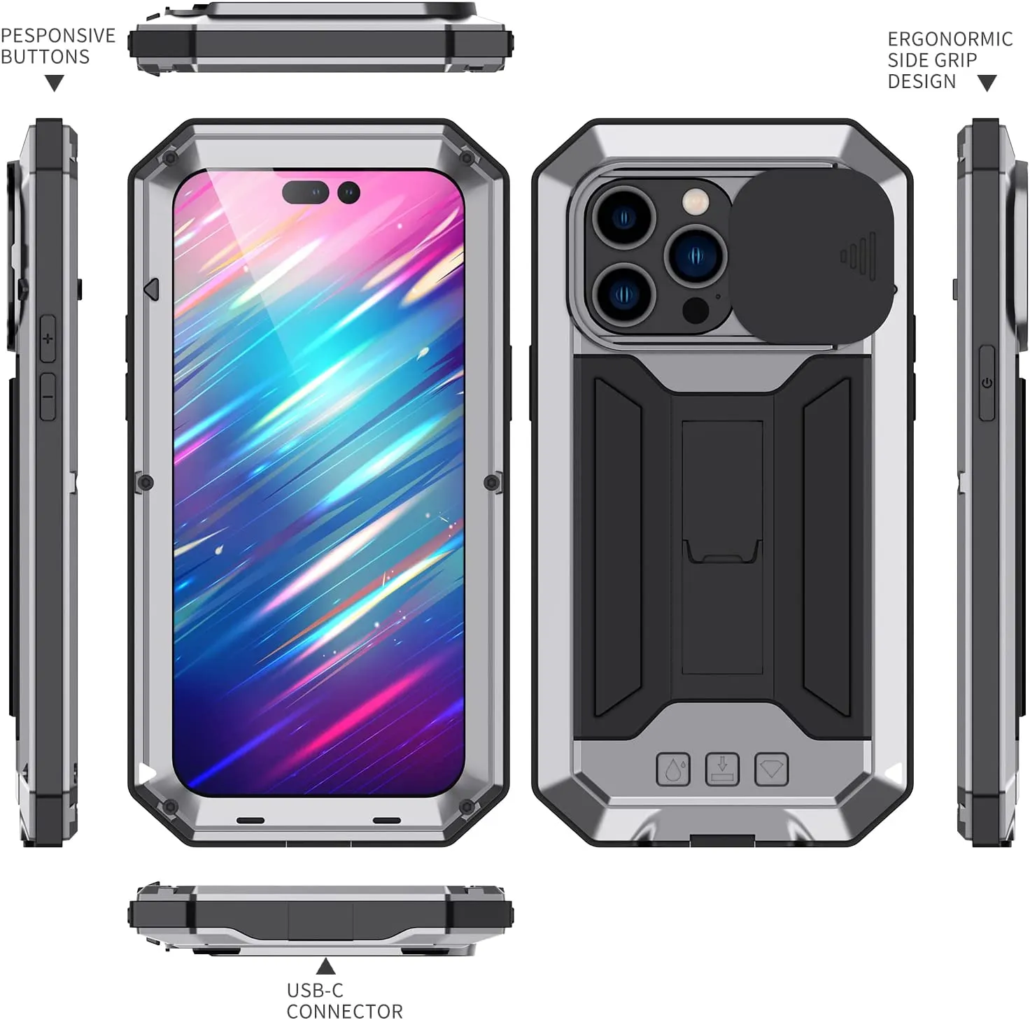 iPhone 15 Metal Rugged Case