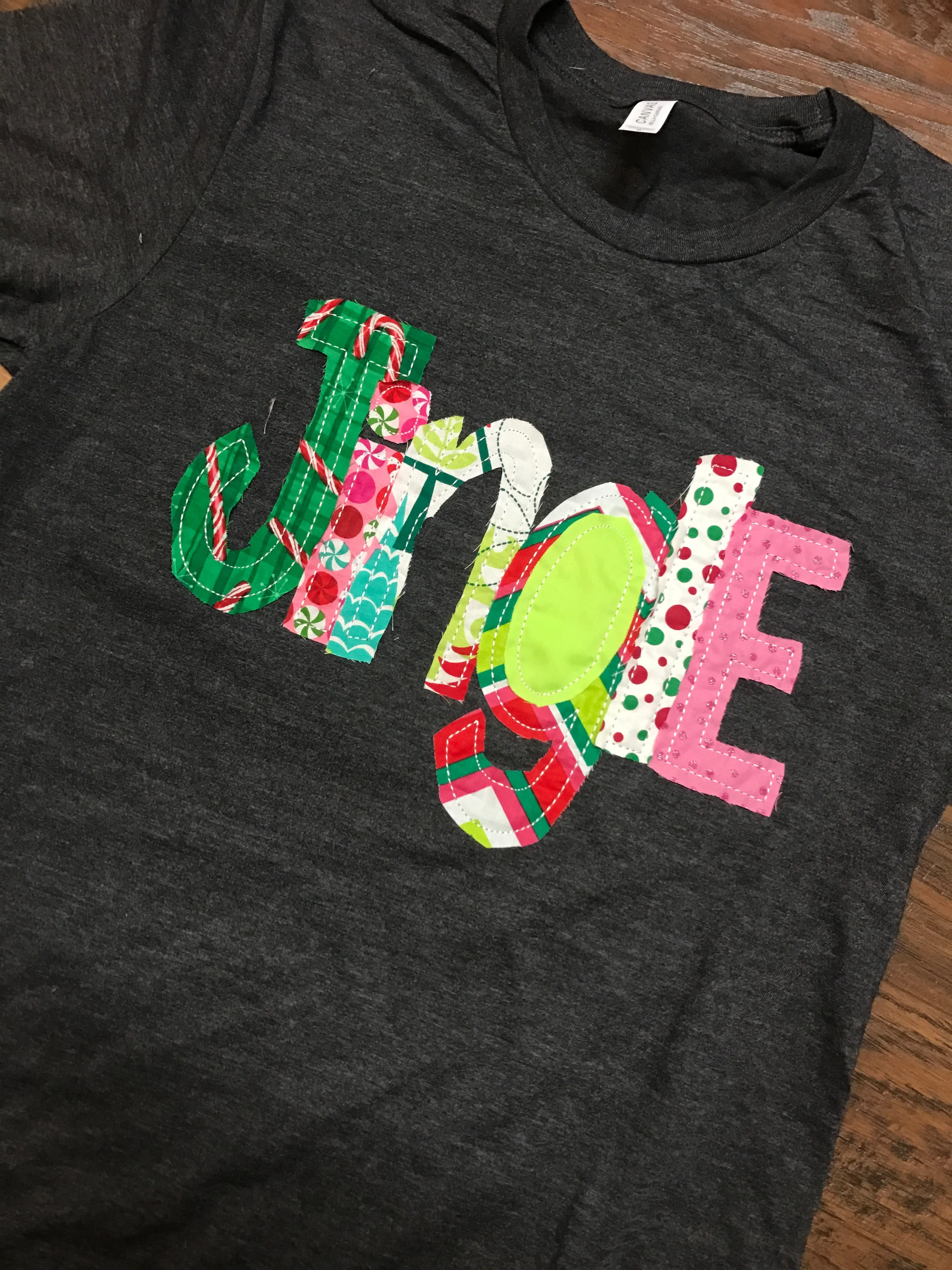 Jingle Shirt, Raggy Fabric Jingle Christmas Shirt