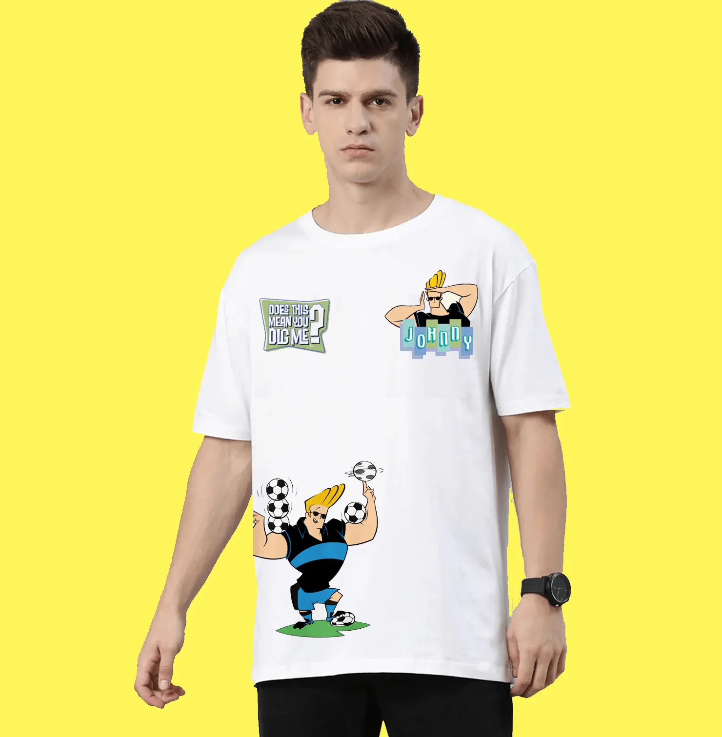 Johnny Bravo 1545 Off White T Shirt