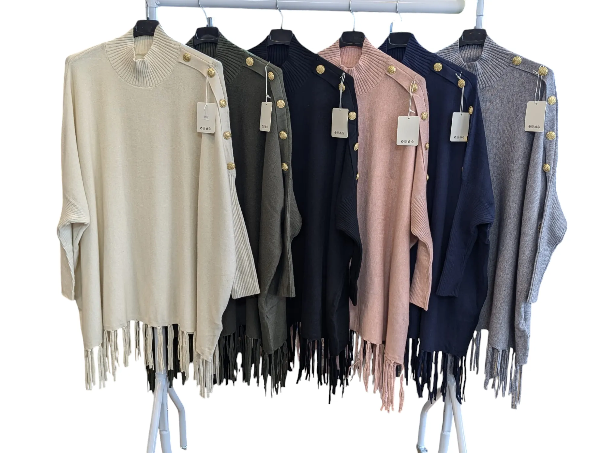 Kate Baroque Buttoned Tasselled Jumper - Oversized (choose your Colour)