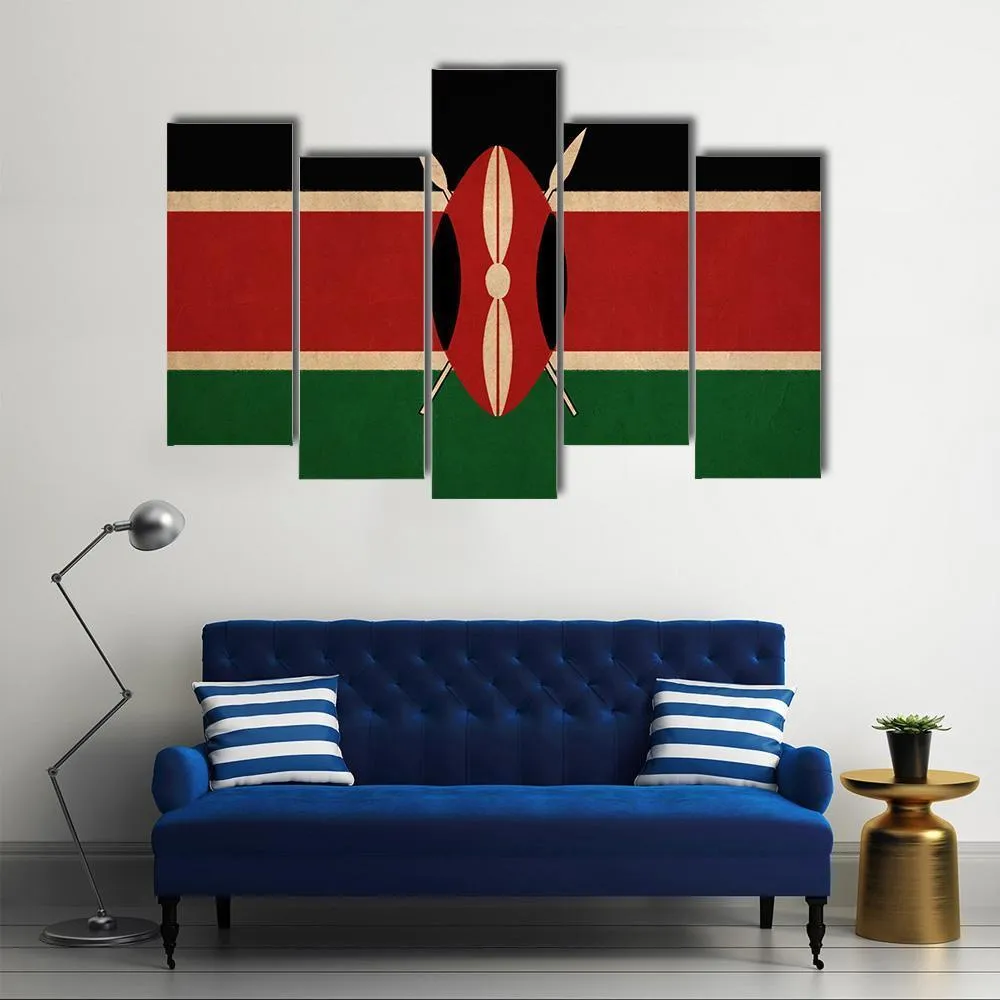 Kenya Flag Canvas Wall Art