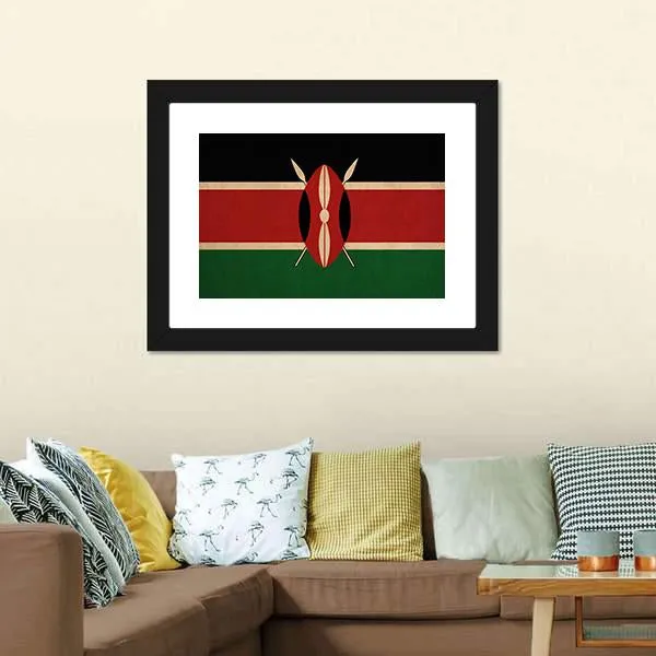 Kenya Flag Canvas Wall Art