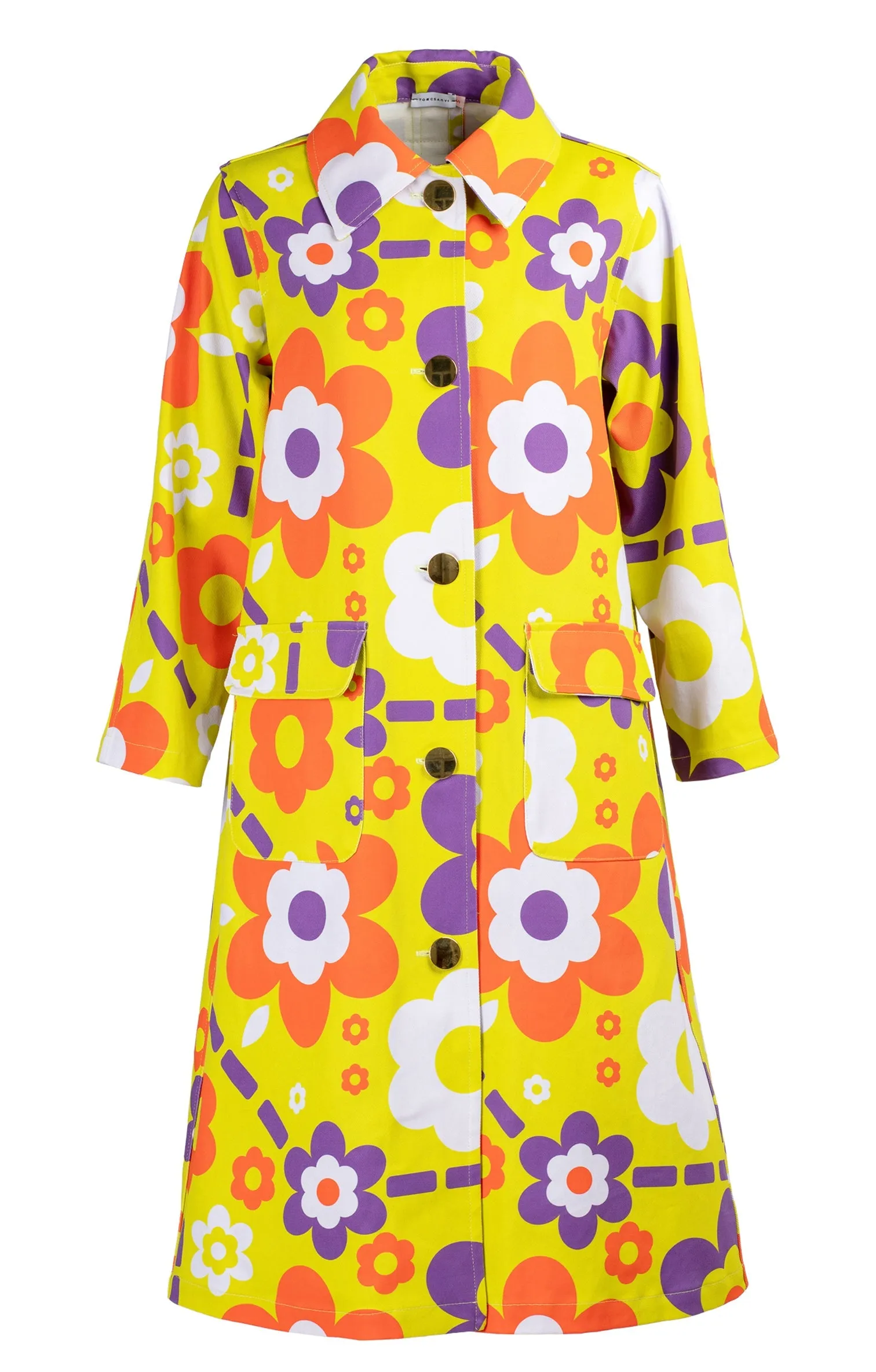 Klara Trench Coat Space Flowers