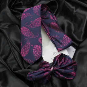 Kovove Blue Floral Necktie and Pocket Square Gift Box