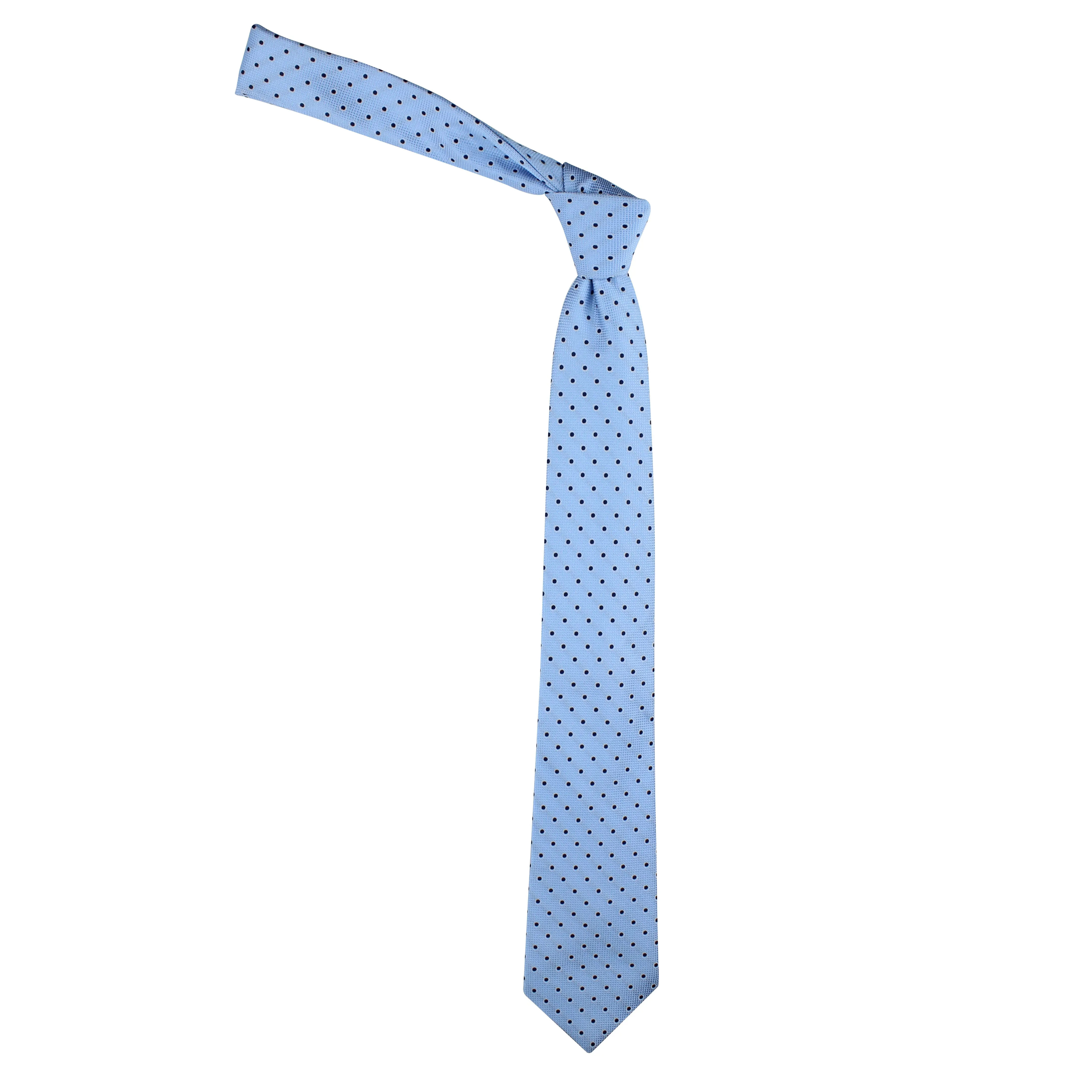 Kovove Elegant Cyan Polka Dot Necktie and Pocket Square Gift Box