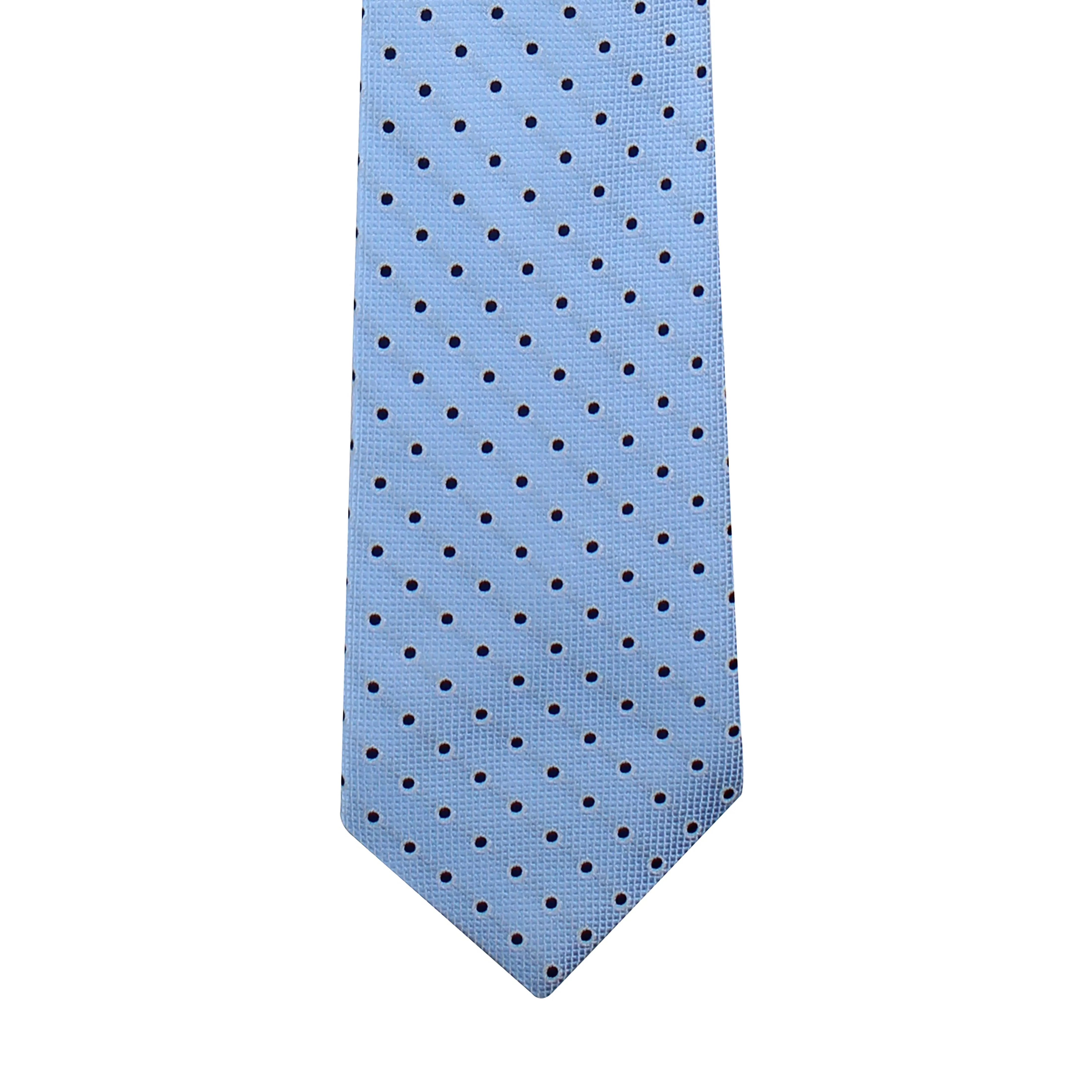 Kovove Elegant Cyan Polka Dot Necktie and Pocket Square Gift Box