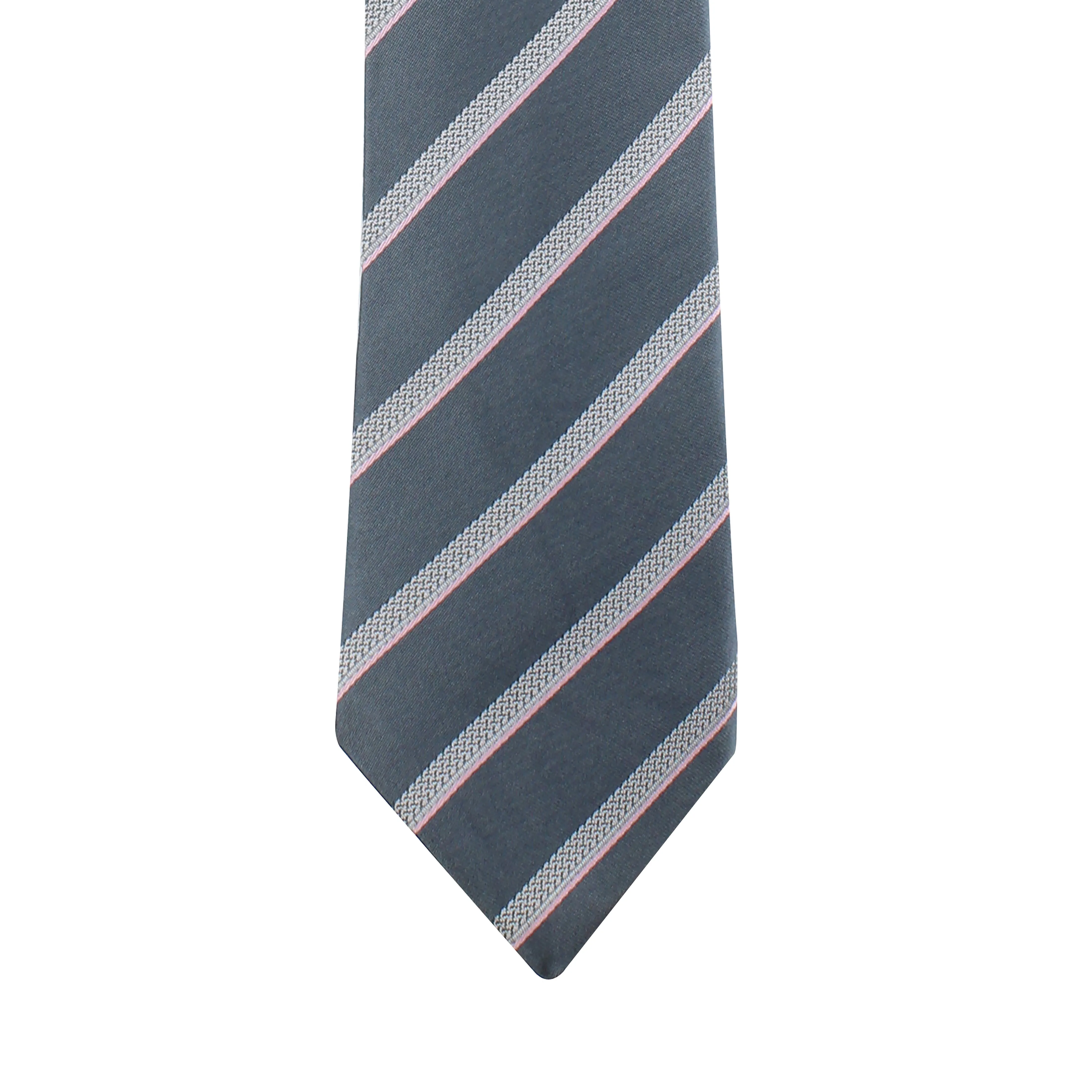 Kovove Elegant Gray Striped Necktie and Pocket Square Gift Box