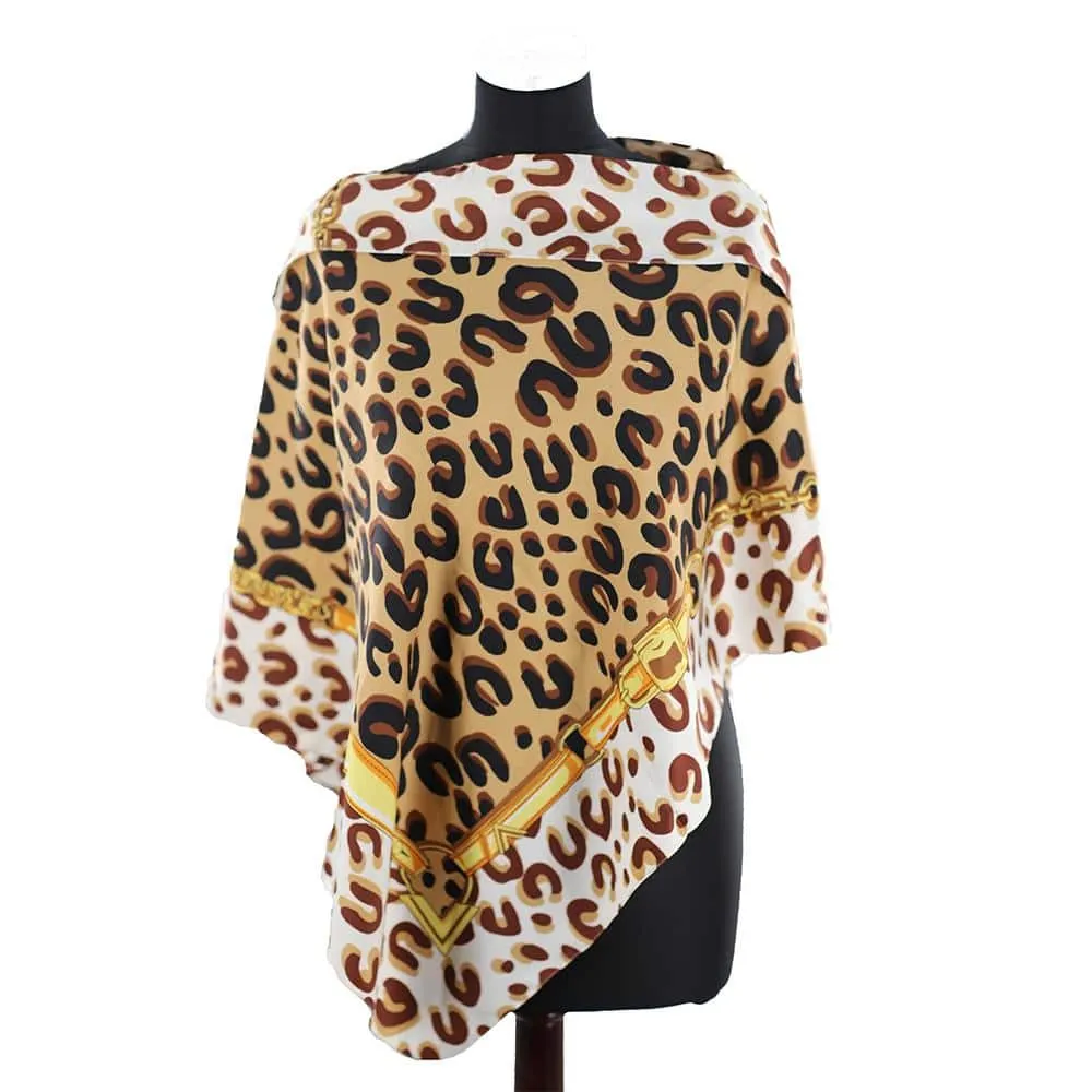 La Fiorentina - Animal Poncho with Gold Chain