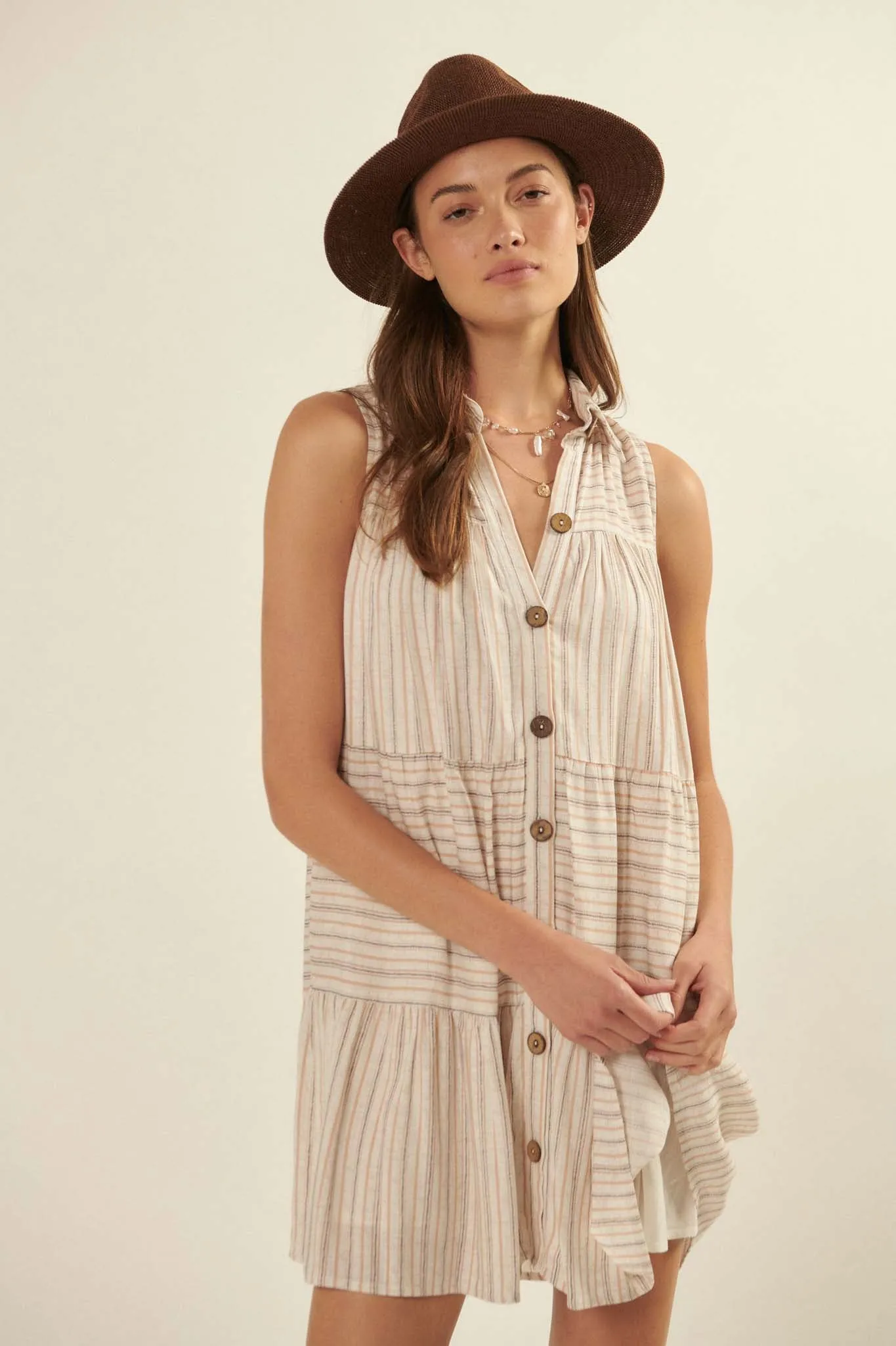 Lazy Days Striped Babydoll Shirt Dress