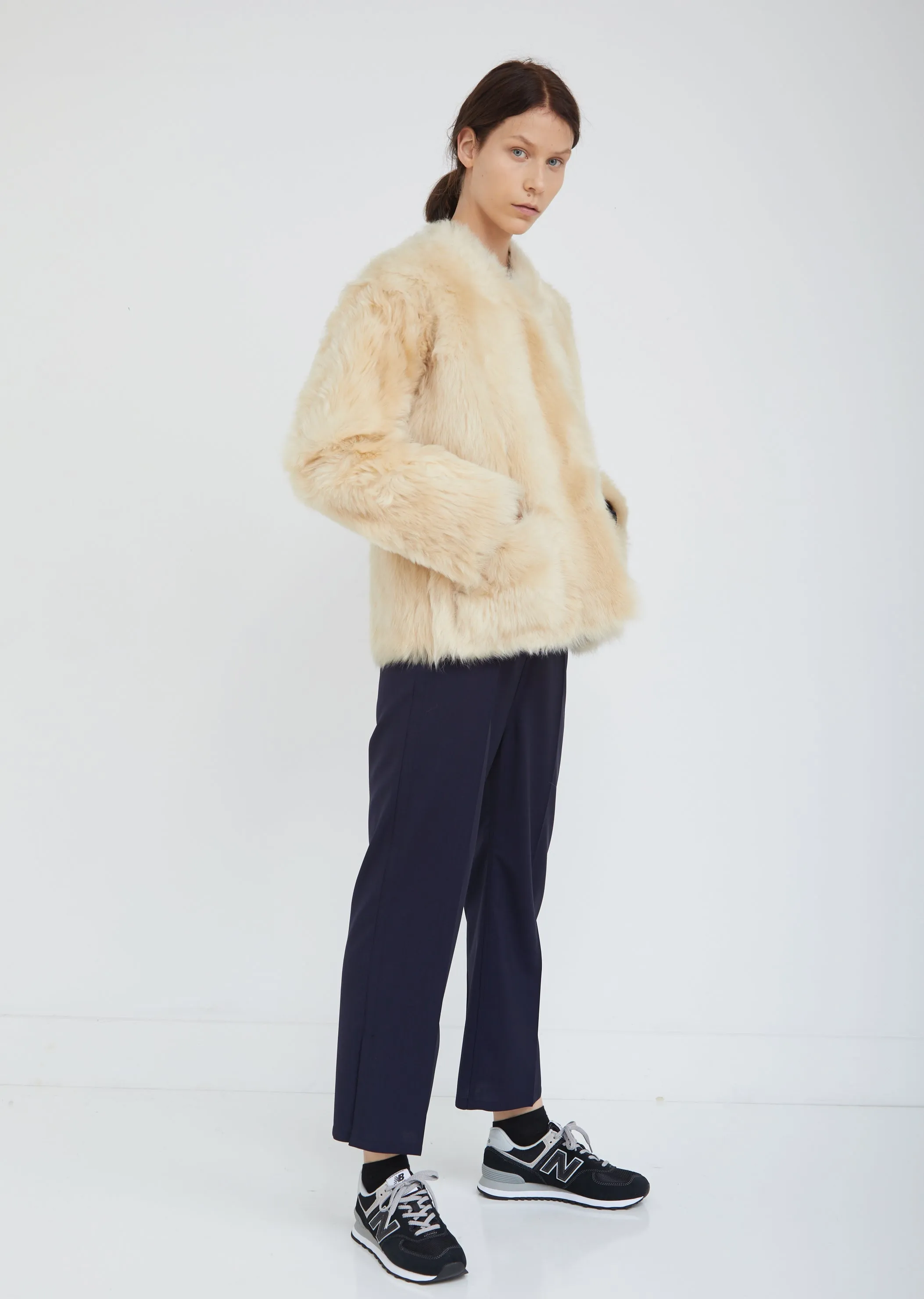 Lima V-Neck Shearling Reversible Jacket