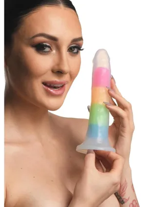 Lollicock Glow In The Dark Rainbow Silicone Dildo