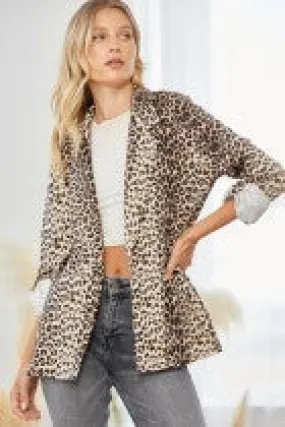 Long Sleeve Leopard Blazer | Savanna Jane