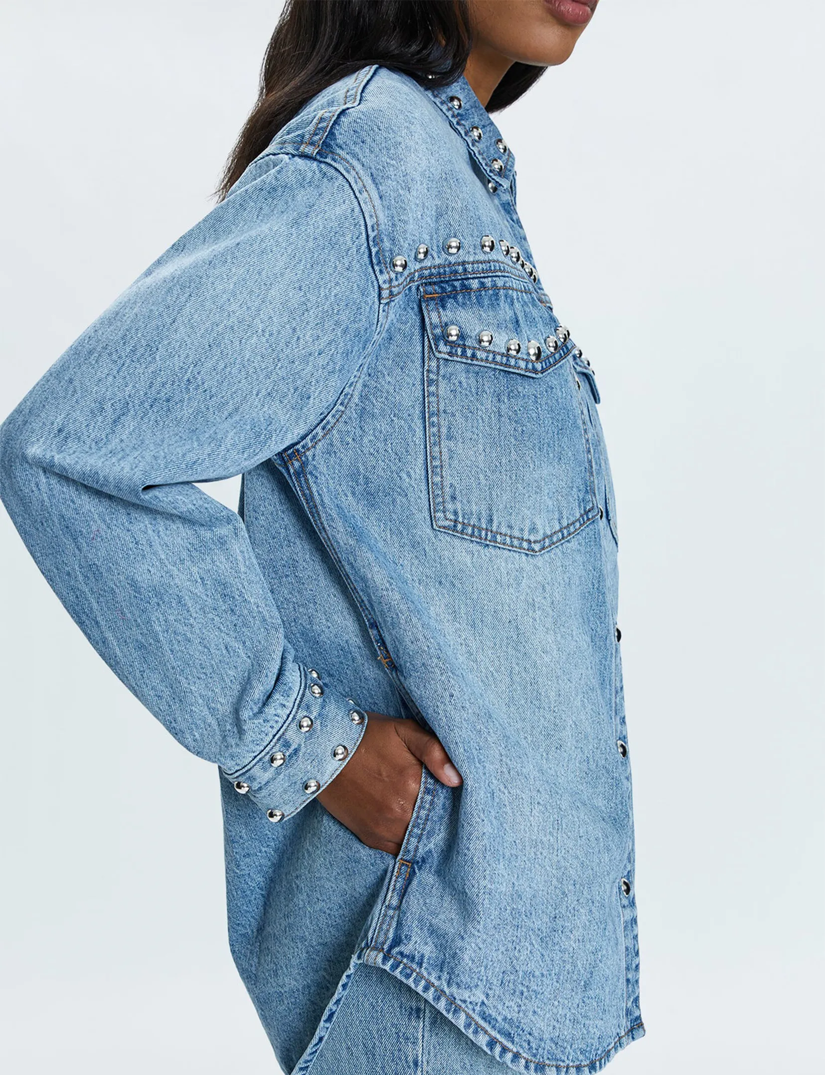 Mandy Denim Shacket, Satellite