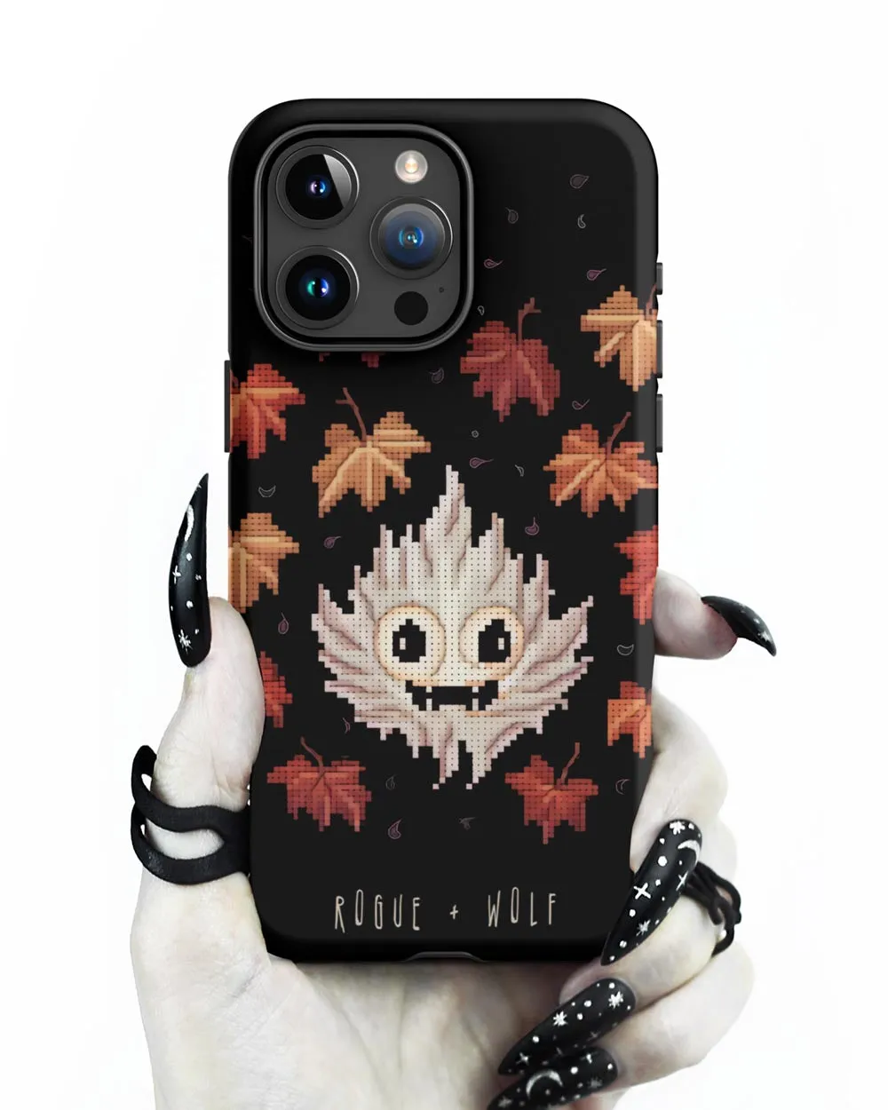 Maple Ghosty Tough Phone Case for iPhone - Dark Academia Anti-Scratch Shockproof Cover, Witchy Goth Accessory, Goth Gifts