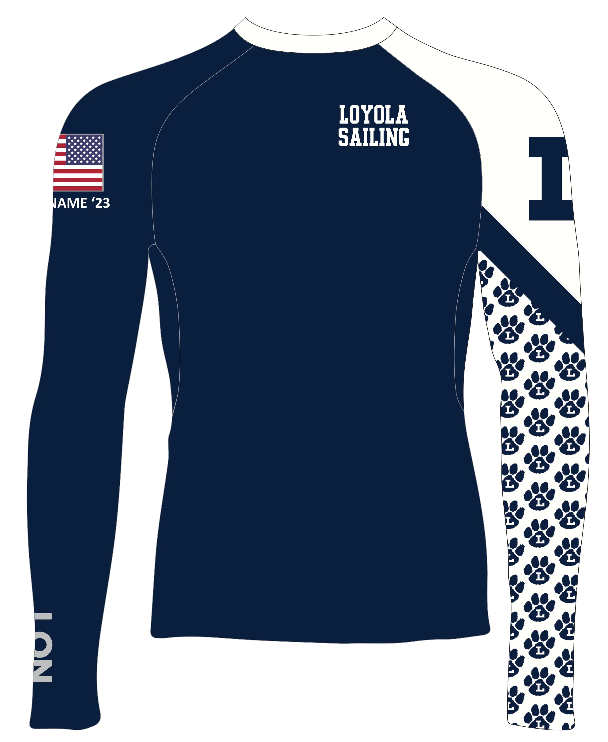 MEN T SHIRT TOP LOOSE FIT NAVY | LOYOLA HIGH SCHOOL | PSNLZ'D