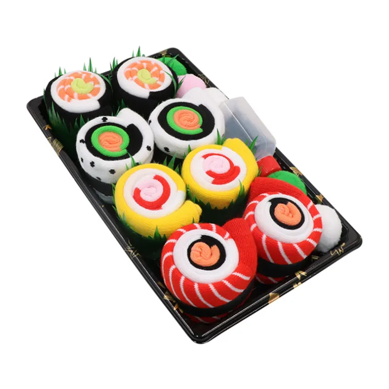 Men Women 3/4/5 Pairs Cotton Sushi Socks Box