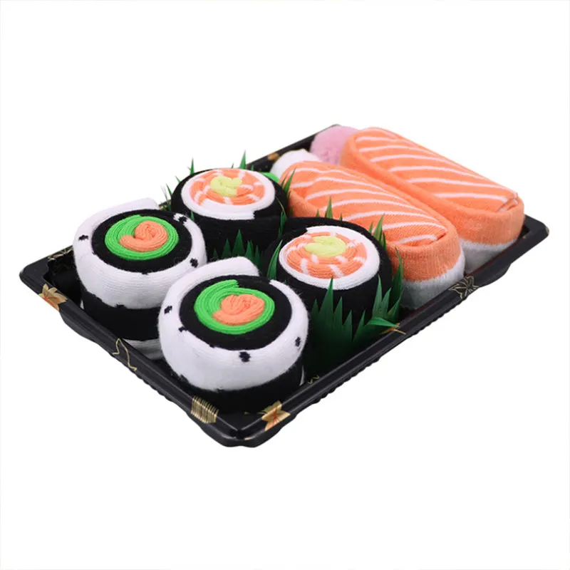 Men Women 3/4/5 Pairs Cotton Sushi Socks Box