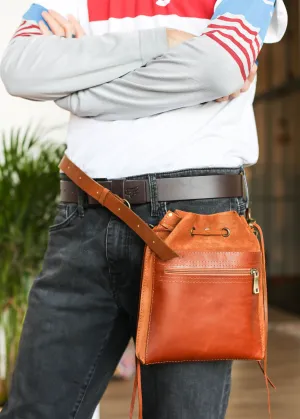 Men's Leather Bag - Men's Belt Bag - Brown