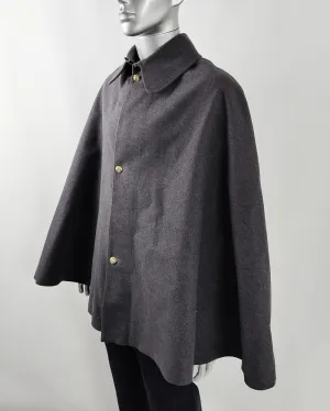 Mens Vintage Grey Wool Cape, 1960s