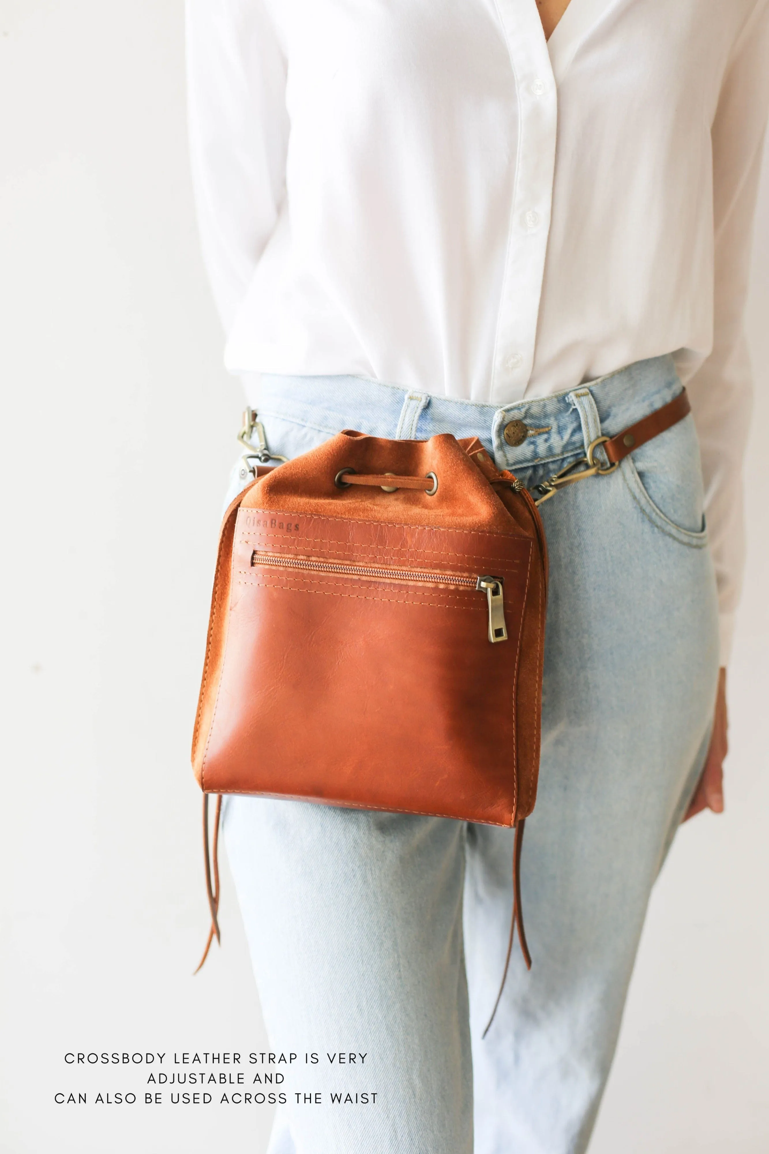 Mini Brown Suede Bag - Leather Cross Body Purse