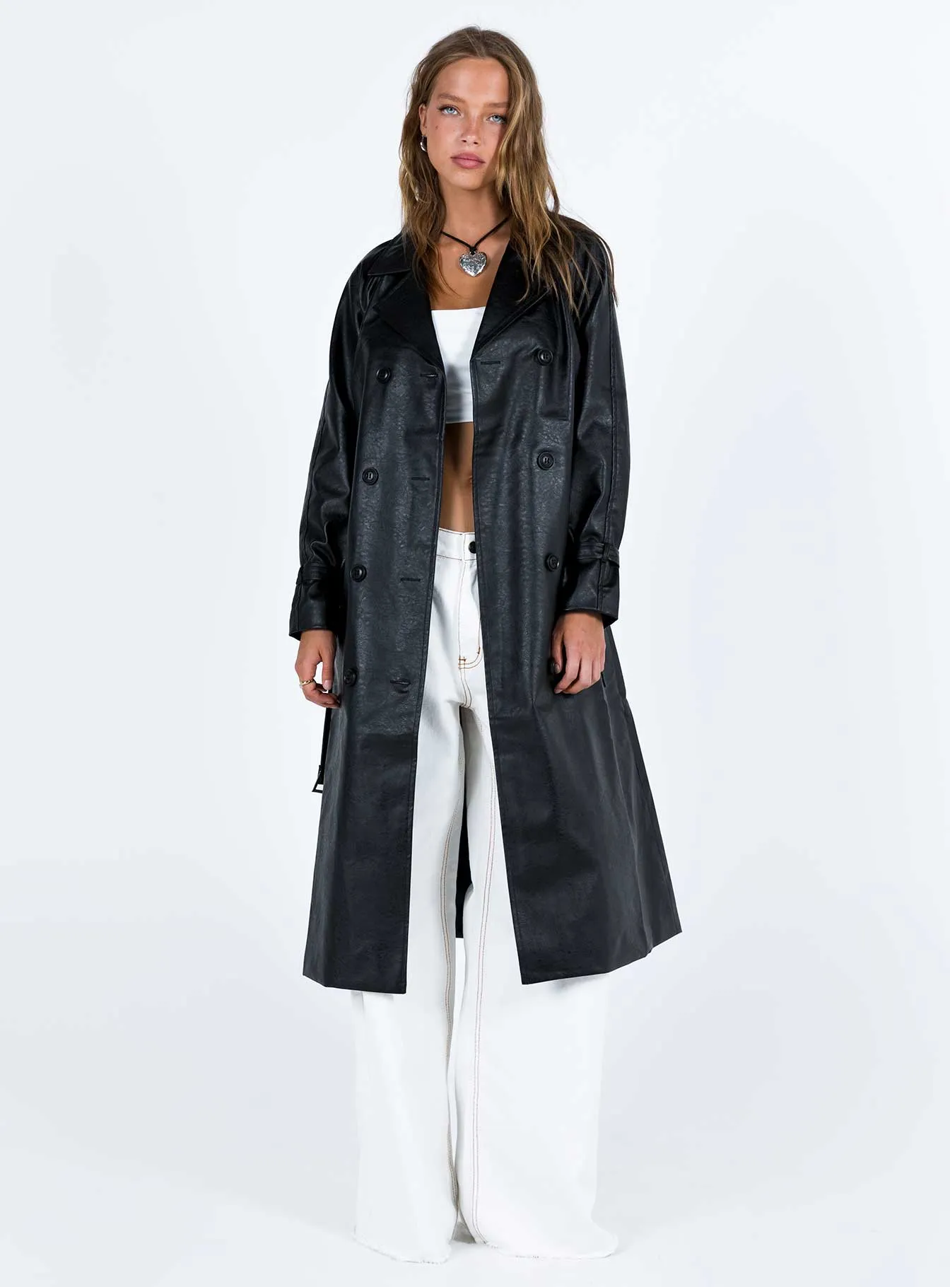 Montanna Faux Leather Coat Black