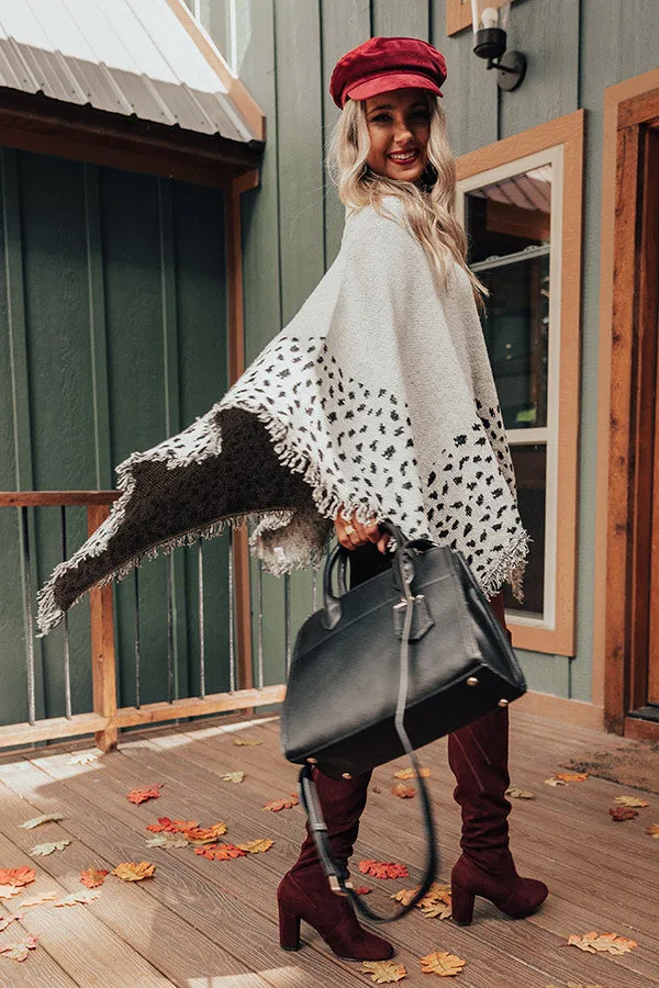 Mountain Mornings Leopard Poncho In Ivory