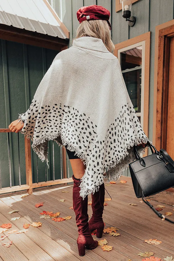 Mountain Mornings Leopard Poncho In Ivory